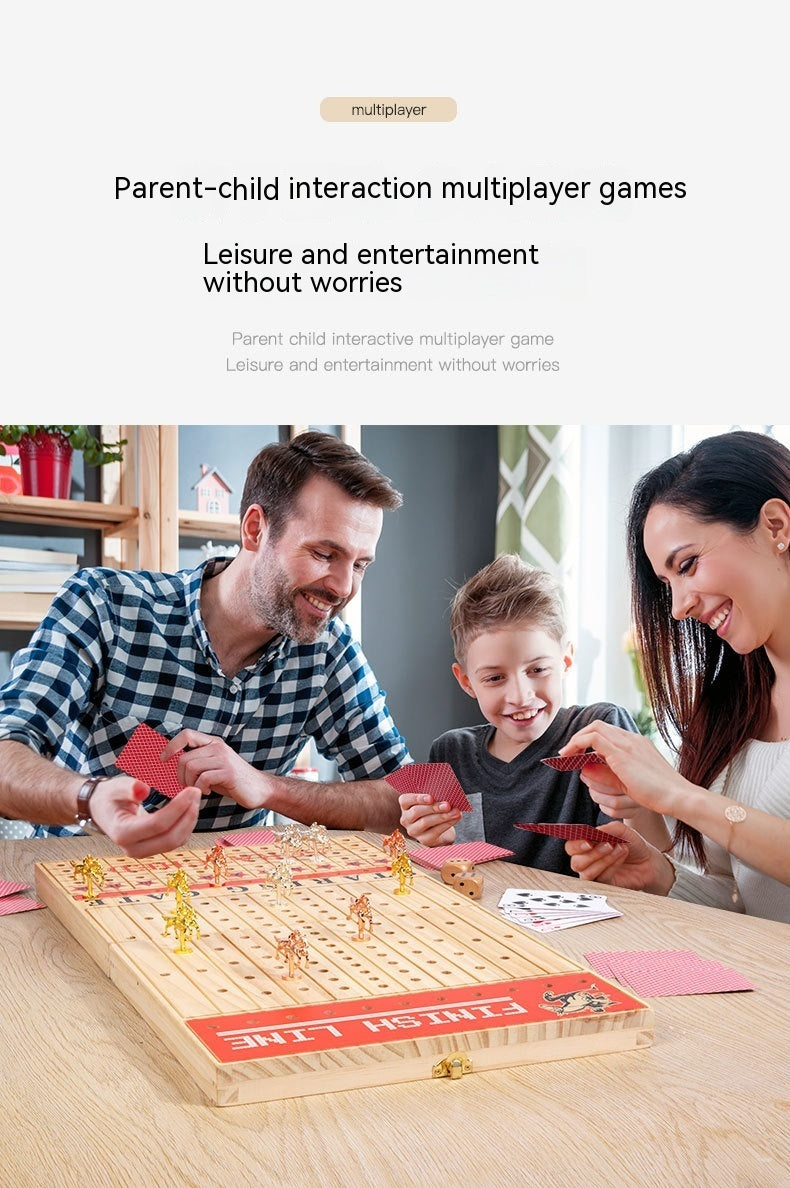 Adult Children's Interest Training Folding Box Metal Horse Racing Chess Puzzle Battle Board Game Toy