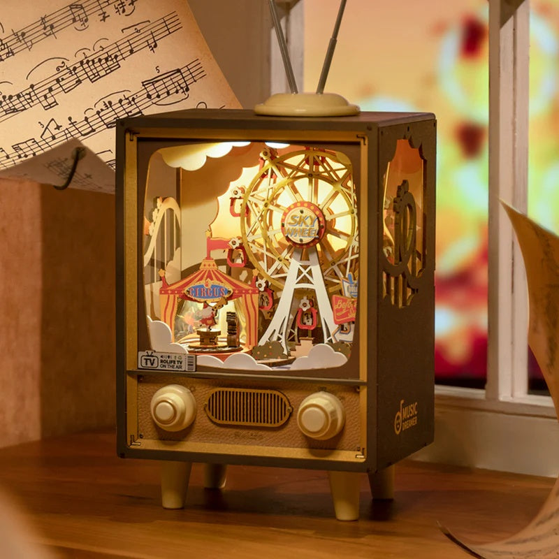 Rolife Sunset Carnival DIY Music Box 3D Wooden Puzzle, Only Supports TK And Independent Sites