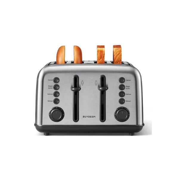 Retro 4-Slice Metal Toaster, Extra Wide Slots, Retro Stainless Steel With High Lift Lever, Bagel And Muffin Function, Removal Crumb Tray, 7-Shade Settings