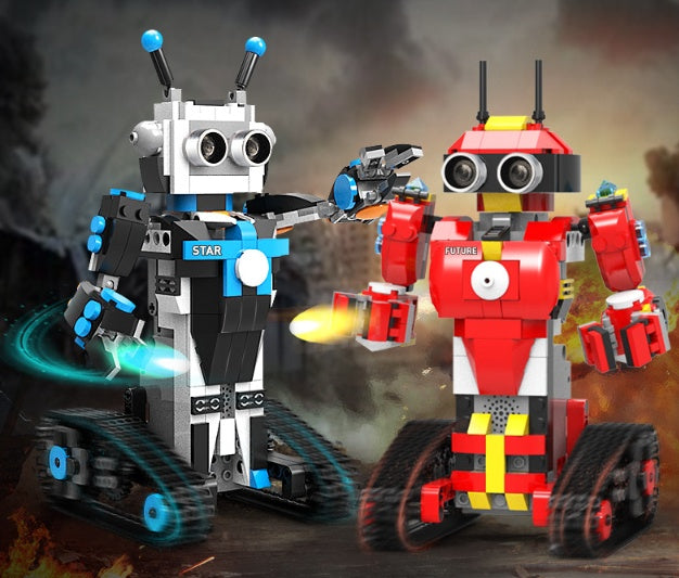 Intelligent programming building block robot