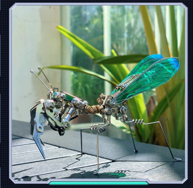 Phantom Prayer Bug Metal Tide Play Handmade Assembled Praying Mantis Model Insect Ornaments Holiday Gift For Boys