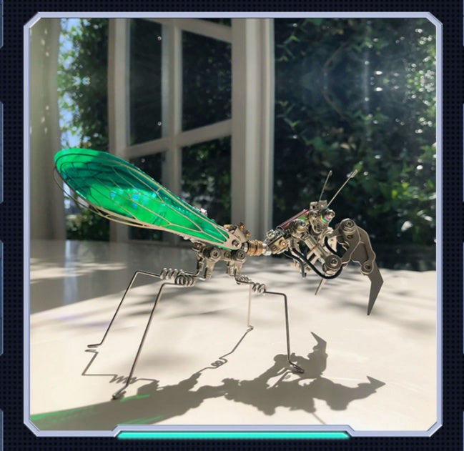 Phantom Prayer Bug Metal Tide Play Handmade Assembled Praying Mantis Model Insect Ornaments Holiday Gift For Boys