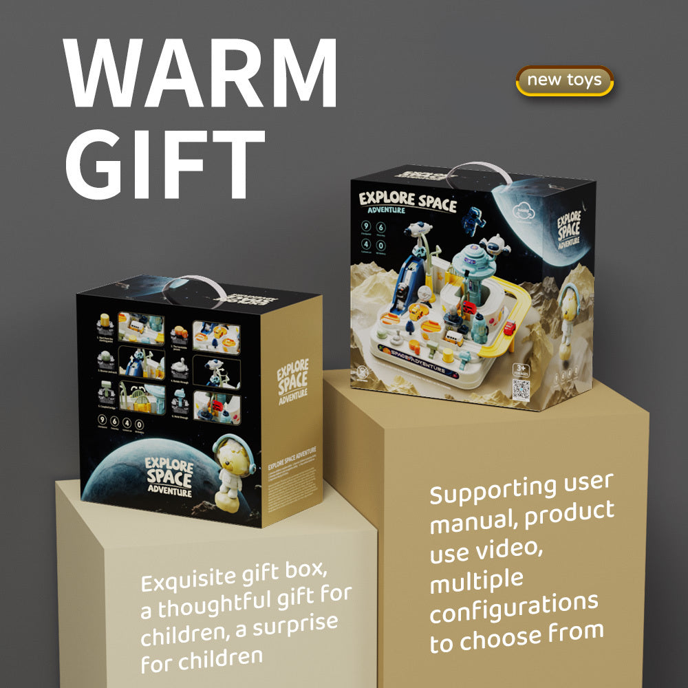 Car Adventure Challenge Track, Parking Lot Car Police Car Fire Truck Puzzle Hands On Toy