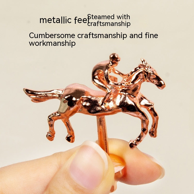 Adult Children's Interest Training Folding Box Metal Horse Racing Chess Puzzle Battle Board Game Toy