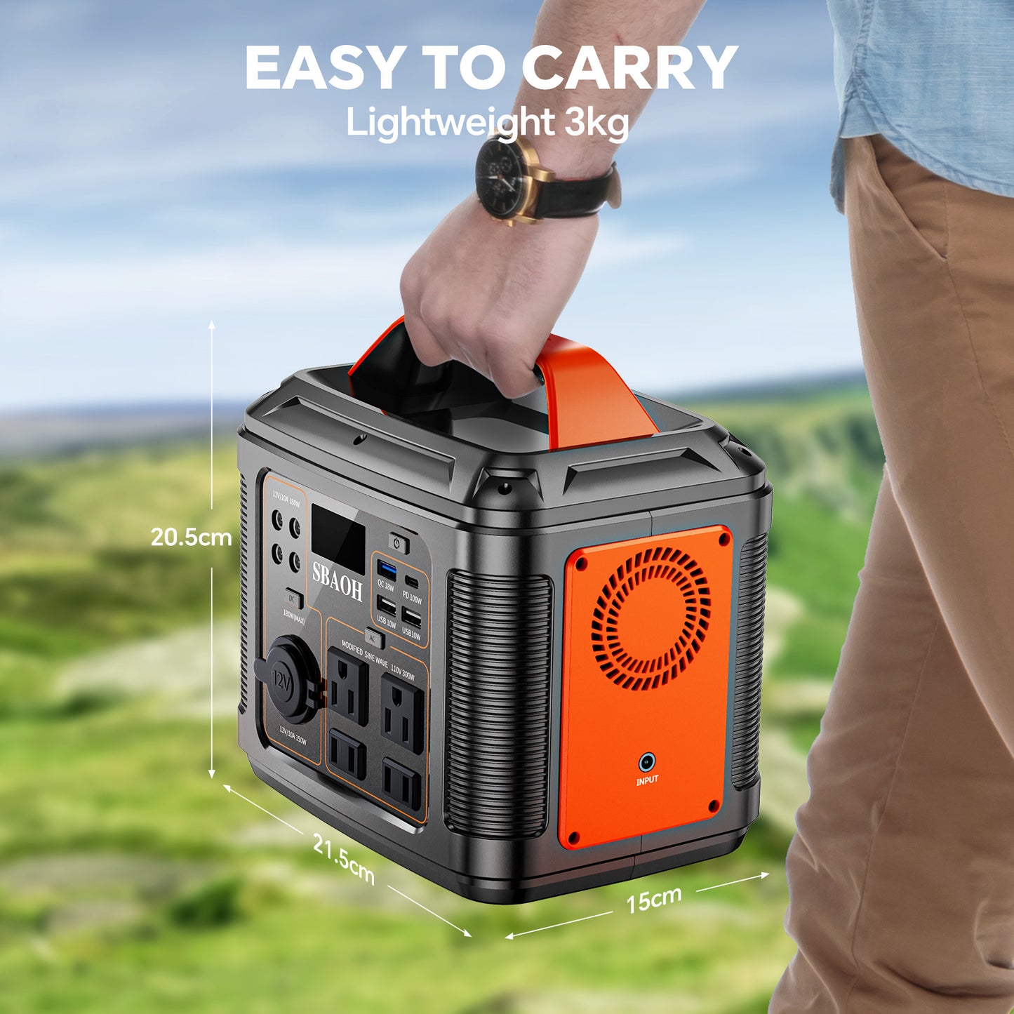 300W Portable Power Station, 296Wh Backup Lithium Battery, Solar Generator For Outdoors Camping Travel Hunting Blackout ,60W Solar Panel Is Included