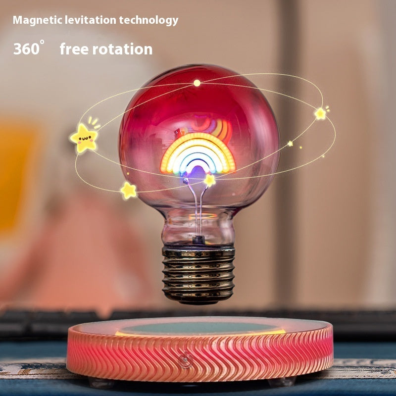 Magnetic Suspension Rainbow Bulb Decoration Creative Atmosphere Small Night Lamp
