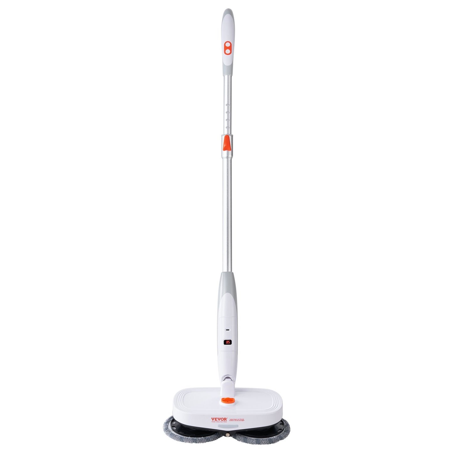 VEVOR Cordless Electric Mop, Electric Spin Mop With Water Tank, Up To 40 Mins Battery, LED Headlight, Dual Mop Heads, 4 Microfiber Pads  4 Trapezoid Microfiber Pads, For Hardwood Tile Floor Cleaning