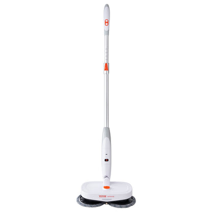 VEVOR Cordless Electric Mop, Electric Spin Mop With Water Tank, Up To 40 Mins Battery, LED Headlight, Dual Mop Heads, 4 Microfiber Pads  4 Trapezoid Microfiber Pads, For Hardwood Tile Floor Cleaning