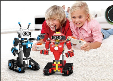 Intelligent programming building block robot