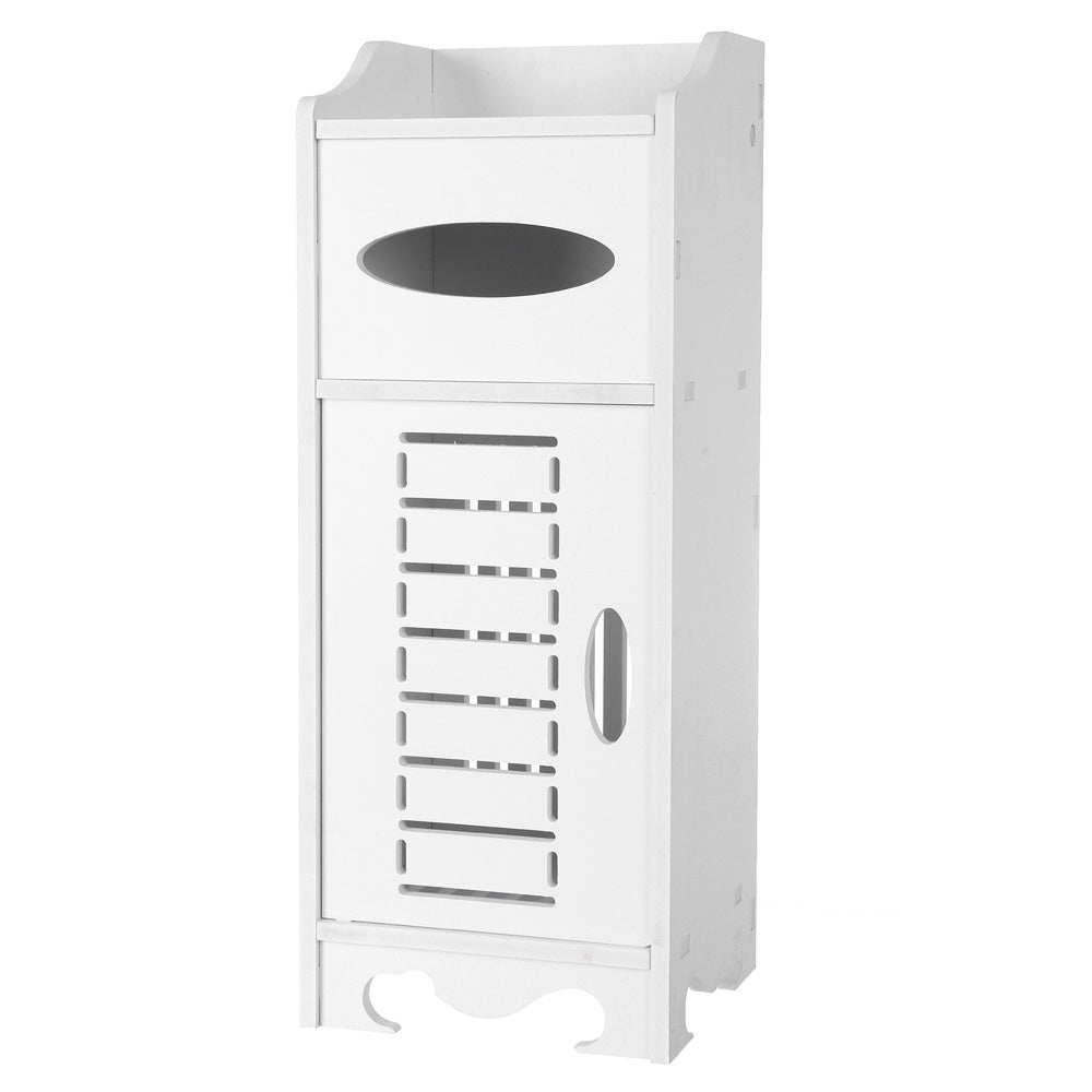 21x21x55cm, White Bathroom Cabinet With Flip Cover