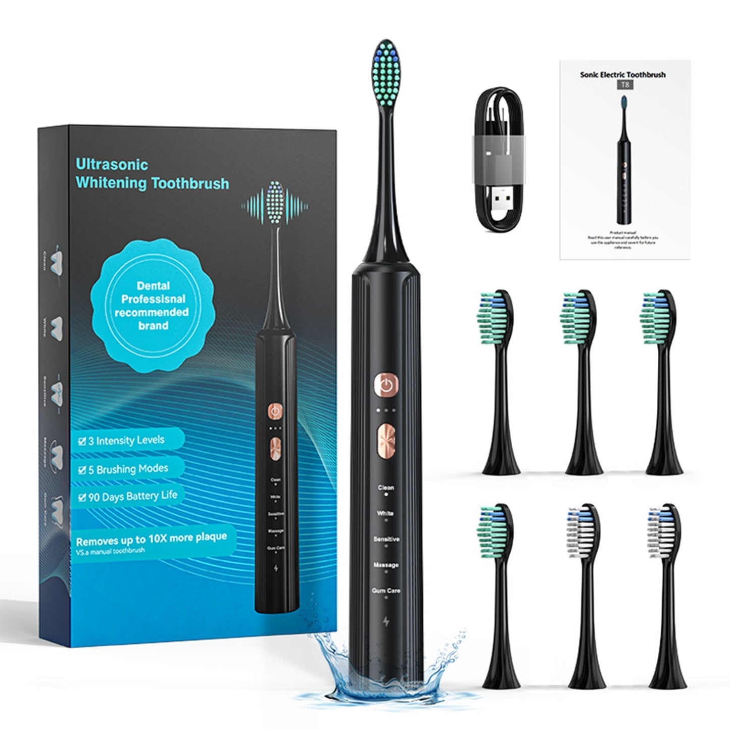 Portable Electric Toothbrush With A Compact Body, Ideal For Business Trips And Travel. It Has A Long - Lasting Battery Life, Allowing You To Keep Your Mouth Clean Anytime, Anywhere
