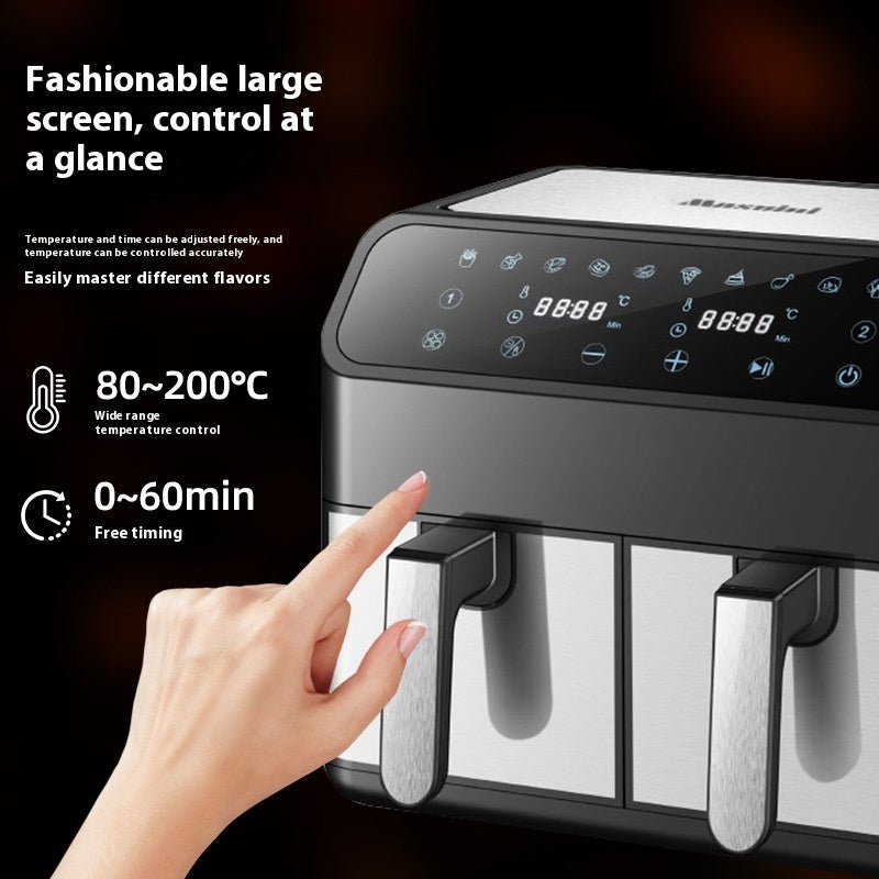 Large Capacity 8L Multi-functional Stainless Steel Double Pot Air Fryer