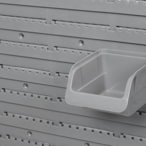 DURHAND 44 Piece Wall Mounted Pegboard Tool Organizer Rack Kit With Various Sized Storage Bins, Pegboard, & Hooks, Orange