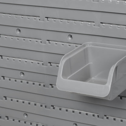 DURHAND 44 Piece Wall Mounted Pegboard Tool Organizer Rack Kit With Various Sized Storage Bins, Pegboard, & Hooks, Orange