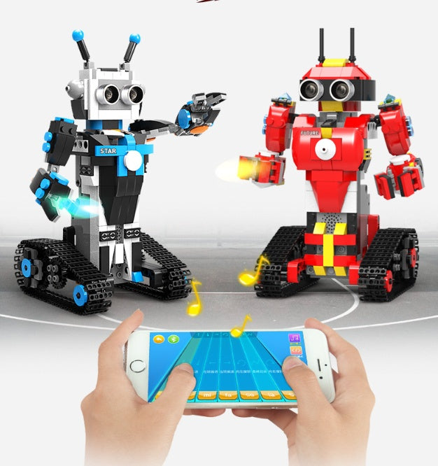 Intelligent programming building block robot