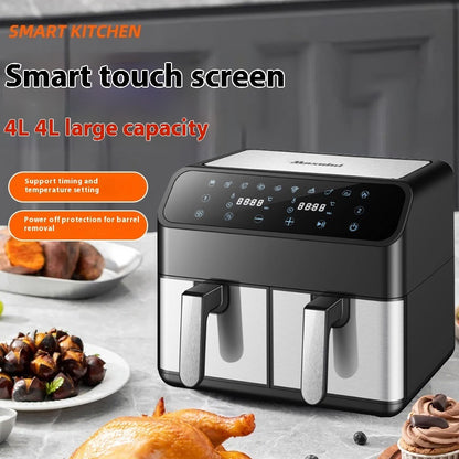 Large Capacity 8L Multi-functional Stainless Steel Double Pot Air Fryer