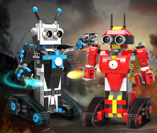 Intelligent programming building block robot