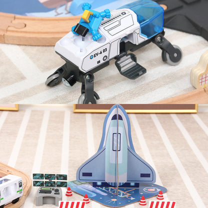 Children's Wooden Electric Track Small Train Assembly Toy Set