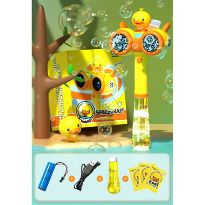 Yellow Duckling Electric Bubble Machine Children's Blowing Bubble Gun Men's And Women's Toys