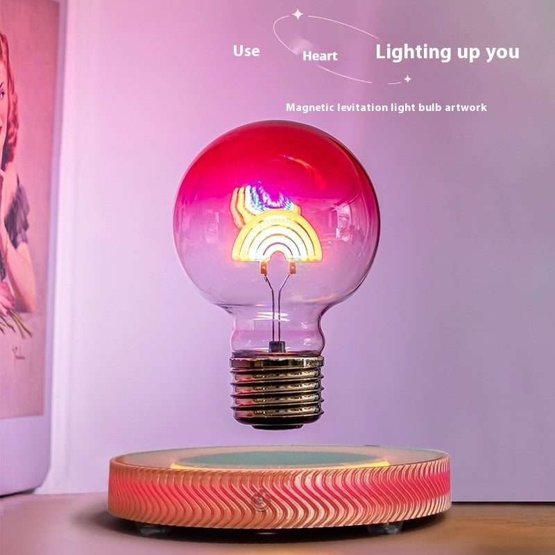 Magnetic Suspension Rainbow Bulb Decoration Creative Atmosphere Small Night Lamp