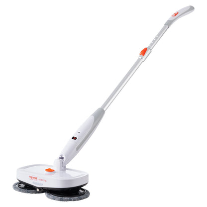 VEVOR Cordless Electric Mop, Electric Spin Mop With Water Tank, Up To 40 Mins Battery, LED Headlight, Dual Mop Heads, 4 Microfiber Pads  4 Trapezoid Microfiber Pads, For Hardwood Tile Floor Cleaning