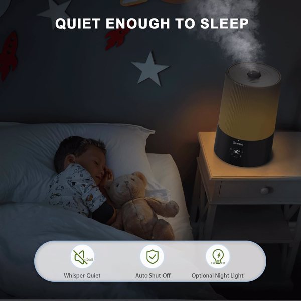 4 Liter Top-water Ultrasonic Cold Mist Humidifier With Timed Night Light Function Can Be Added Directly To Essential Oils - Prohibited For Sale On Amazon