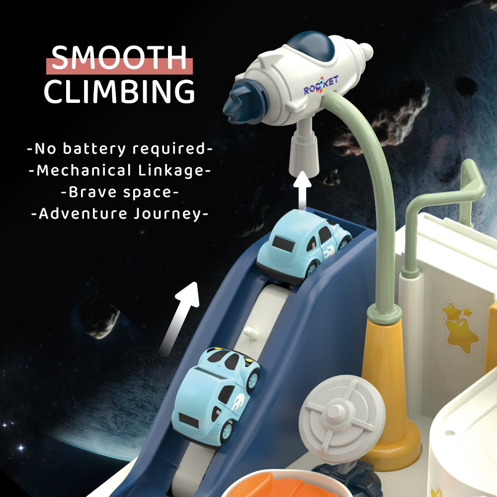 Car Adventure Challenge Track, Parking Lot Car Police Car Fire Truck Puzzle Hands On Toy