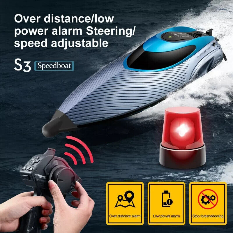 4DRC S3 45km-h Remote Control Boat Kids Toy WATER-COOLED High Speed RC Ship US