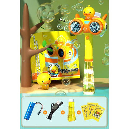Yellow Duckling Electric Bubble Machine Children's Blowing Bubble Gun Men's And Women's Toys
