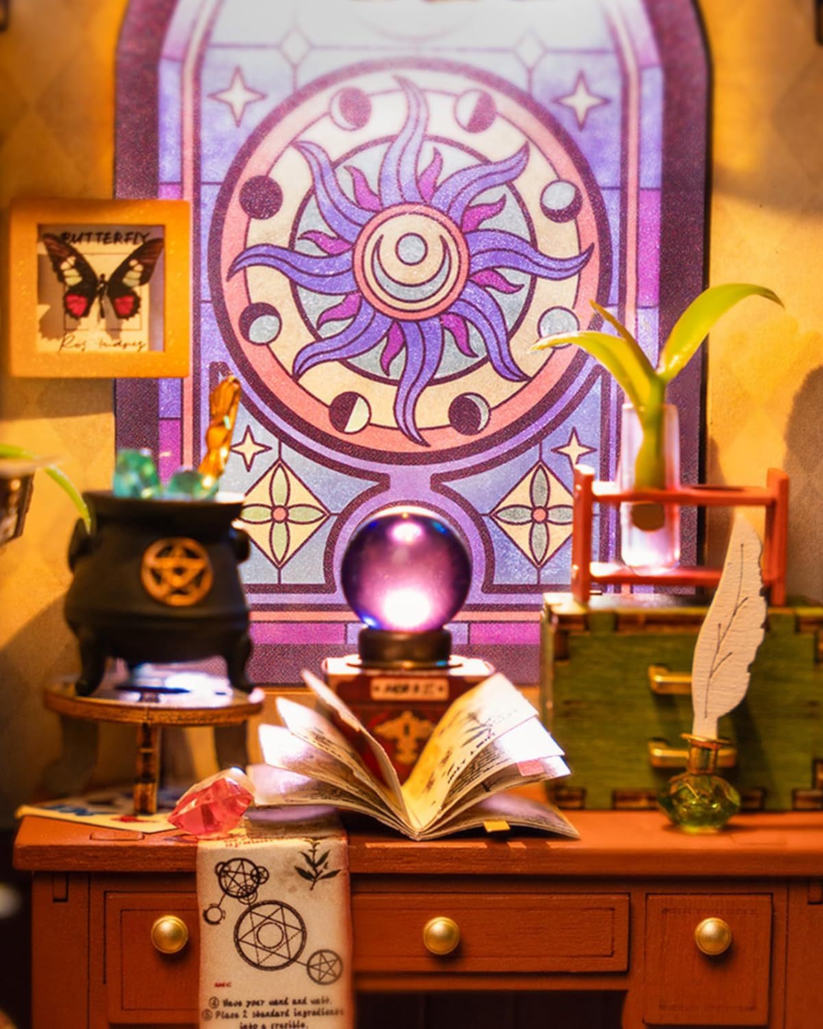 ROBOTIME DIY Miniature House Kit Magic Study Craft Model Kits DG166