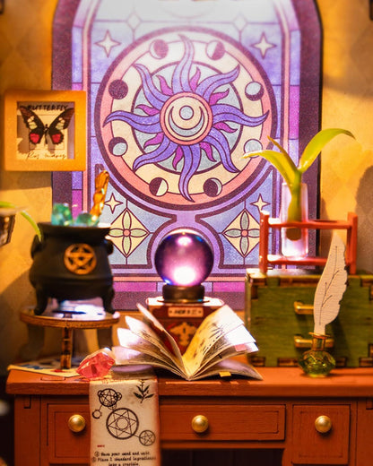 ROBOTIME DIY Miniature House Kit Magic Study Craft Model Kits DG166