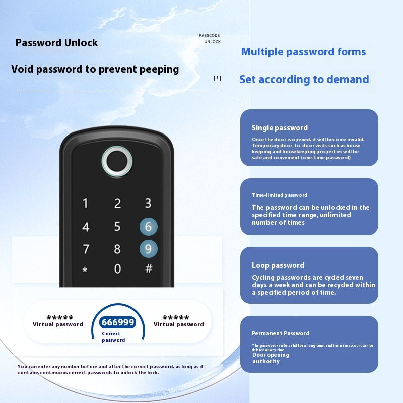 Single Tongue Fingerprint Lock Bedroom Office