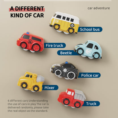 Car Adventure Challenge Track, Parking Lot Car Police Car Fire Truck Puzzle Hands On Toy