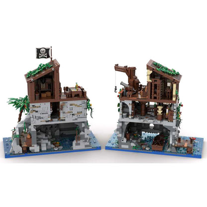 Building Block MOC-105796 Pirate Skull Island And Red Beard House Building Toys